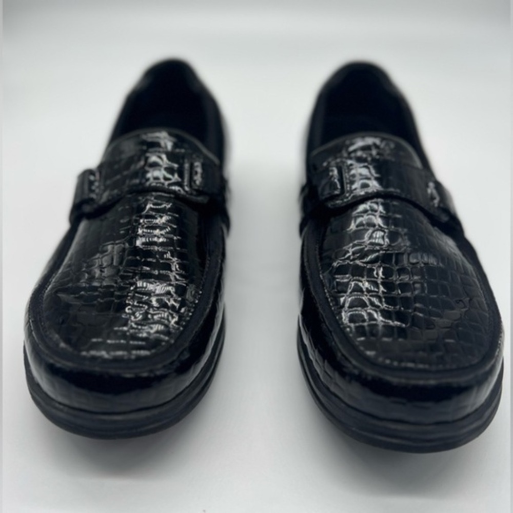 APEX A205W WOMEN'S PETALS EVELYN genuine leather / black croc size 9.5 xw